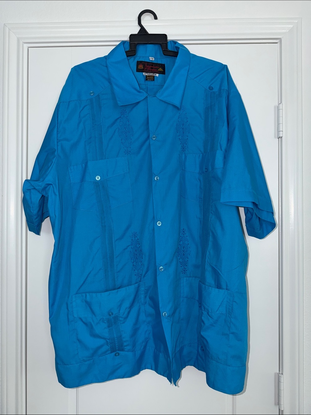 Men's Vibrant Blue Guayabera Shirt
